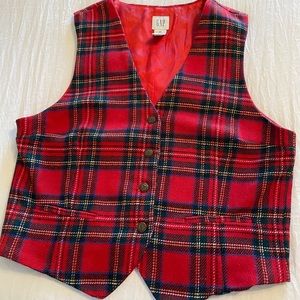 Plaid wool vest